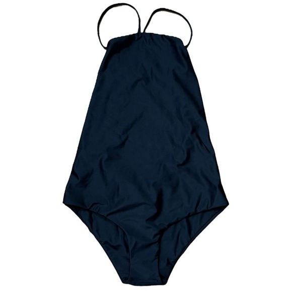 Speedo NWT One Piece Thin Strap Criss-Cross Strappy Back Black Swim Suit XS - Picture 2 of 9